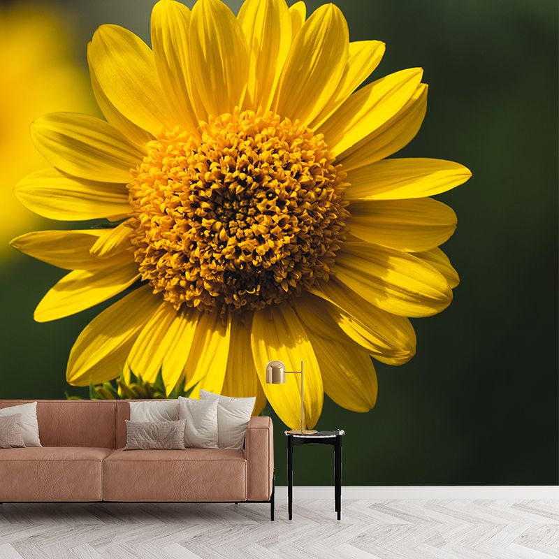 Customized Sunflower Mural Wall Covering Eco-friendly Wallpaper for Bedroom