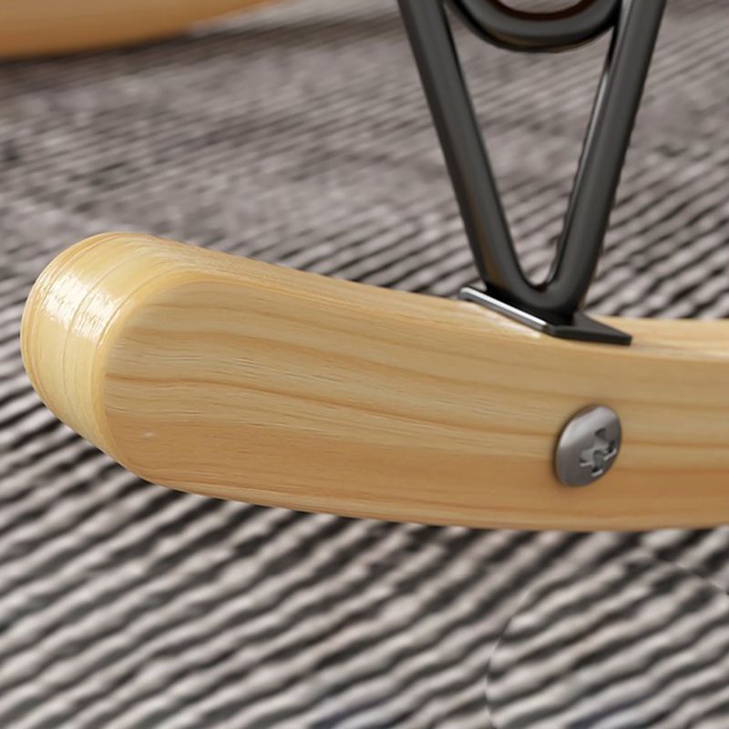 Modern Upholstered Rocker Chair Metal Frame Spindle Rocker Chair with Ottoman