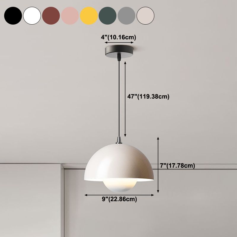 Luz colgante de forma redonda de metal Macarons nórdicos 1 Luz de luz de luz accesorios de luz