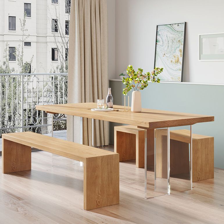 Modern 1/2/3/4/5 Pieces Dining Bench Set Solid Wood Dining Room Furniture