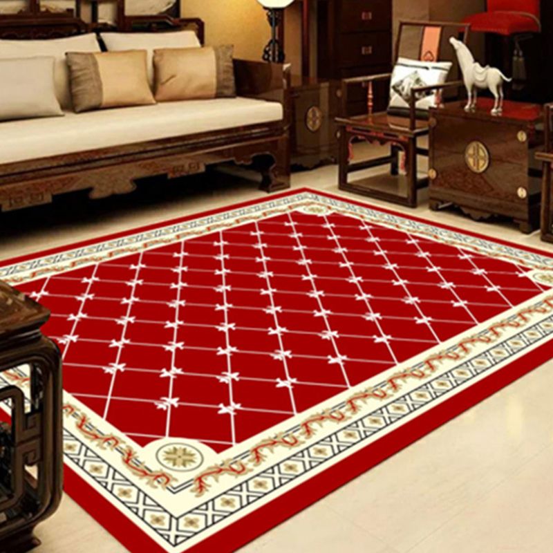 Solid Color Nordic Area Carpet Polyester Tile Print Indoor Rug Easy Care Carpet for Living Room