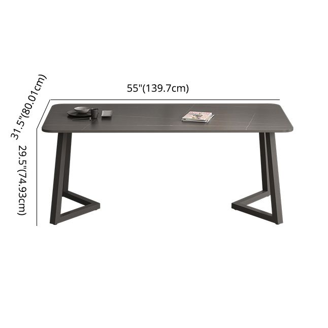 Minimalist Traditional Height Sintered Stone Top Dining Table Rectangle Dining Room Set For Kitchen