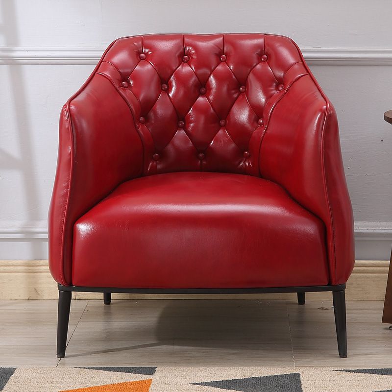 Modern Accent Armchair Contemporary Tufted Cushions Barrel Chair