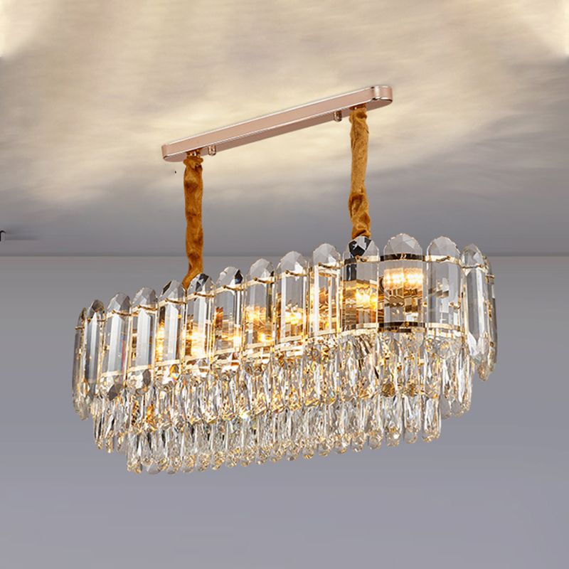 Crystal Dining Island Light Modern Kitchen Comedor de la lámpara colgante de cristal