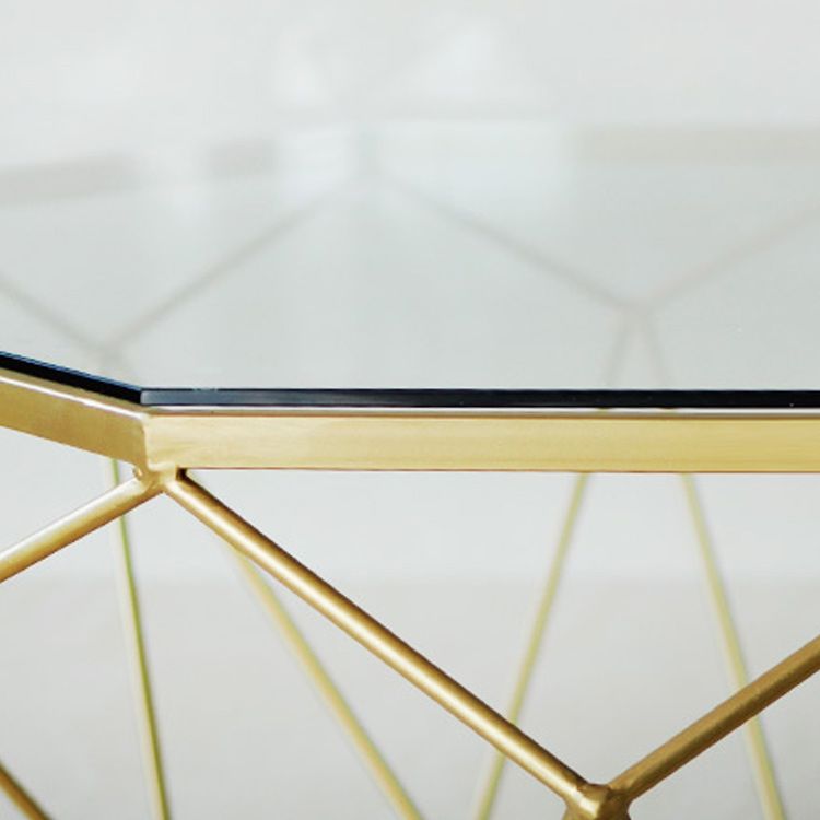 Glass Coffee Table 17.72" H Frame Cocktail Table for Living Room