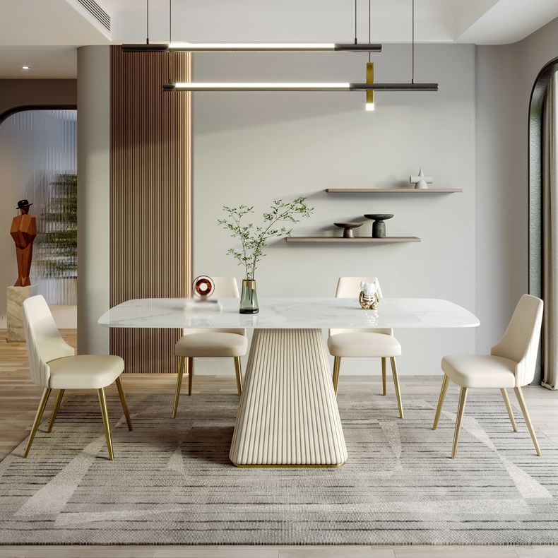 Modern Sintered Stone Top Dining Set Rectangle 1/4/5/6/7 Pieces Dining Table with Chairs