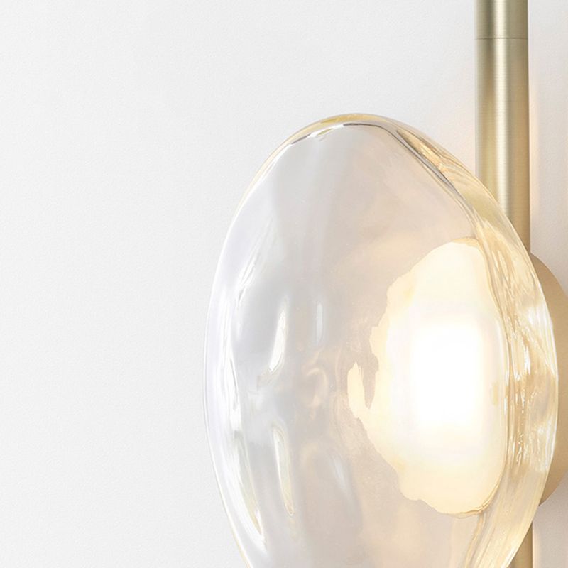 Metal and Glass Wall Sconce in Gold / Black 1 - Light Post Modern Wall Light