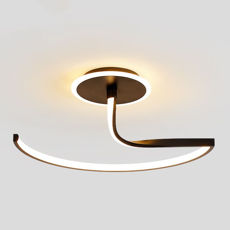 Plafonniers de forme linéaire en métal de style moderne, 2 lumières montées au plafond