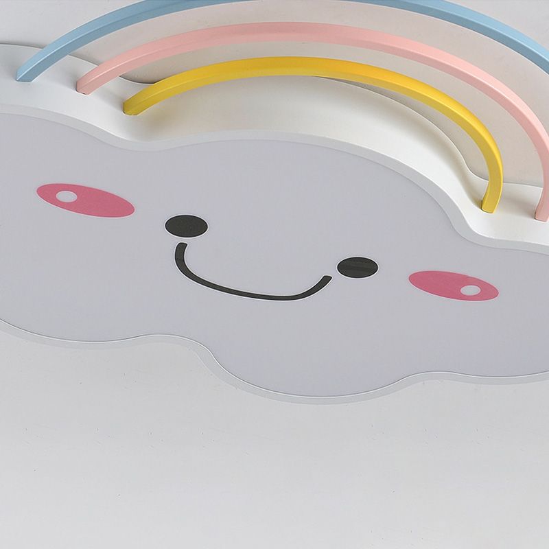 Cloud Pattern Flush Mount Light Acrylic Three color Light Fixture for Kid's Room
