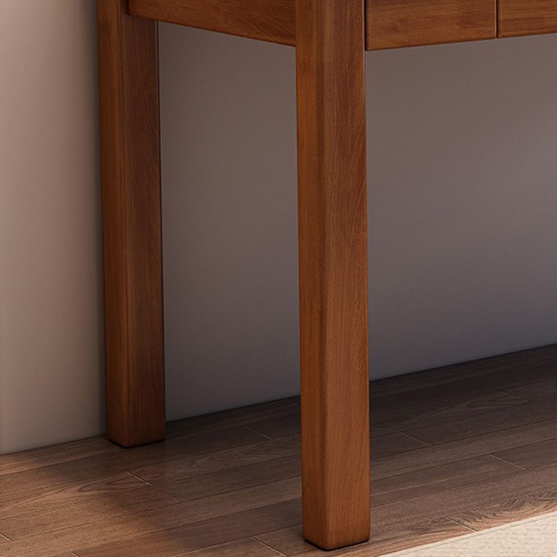 Solid Wood Writing Table with 2 Storage Drawers Contemporary Child Desk