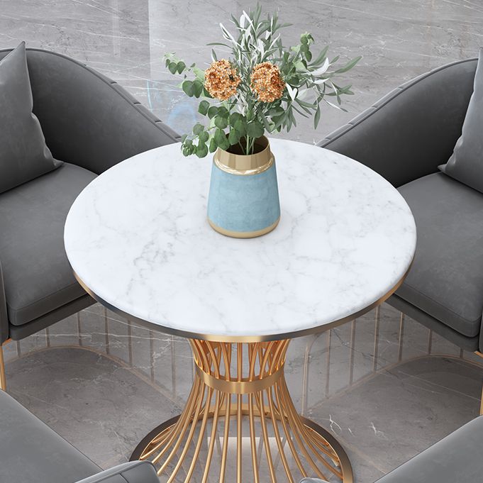 Luxury Style Sintered Stone Dining Table Single Pedestal Base Round Table for Home