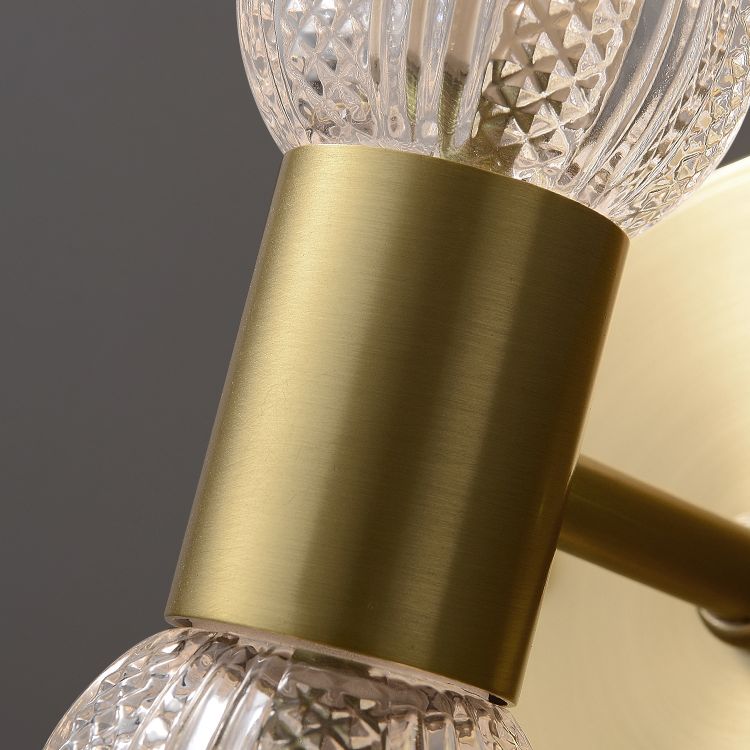 Gold Glass Wall Lamp in Modern Creative Style Copper Cylindrical Wall Sconce for Interior Spaces
