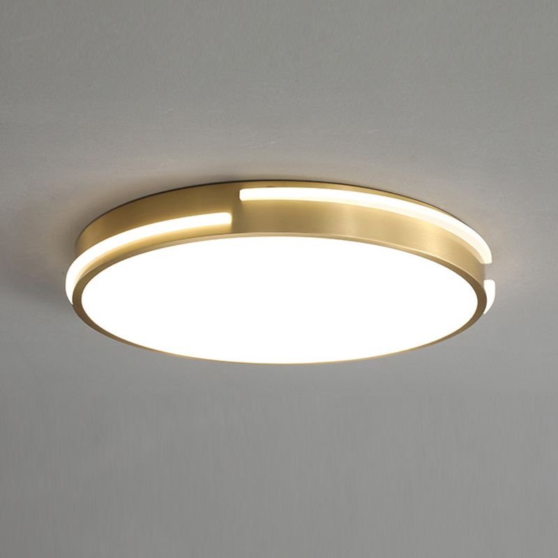 Modern Minimalist Metal Flush Mount Ceiling Lamp Gold Round Shape LED Flush Mount Lighting for Bedroom