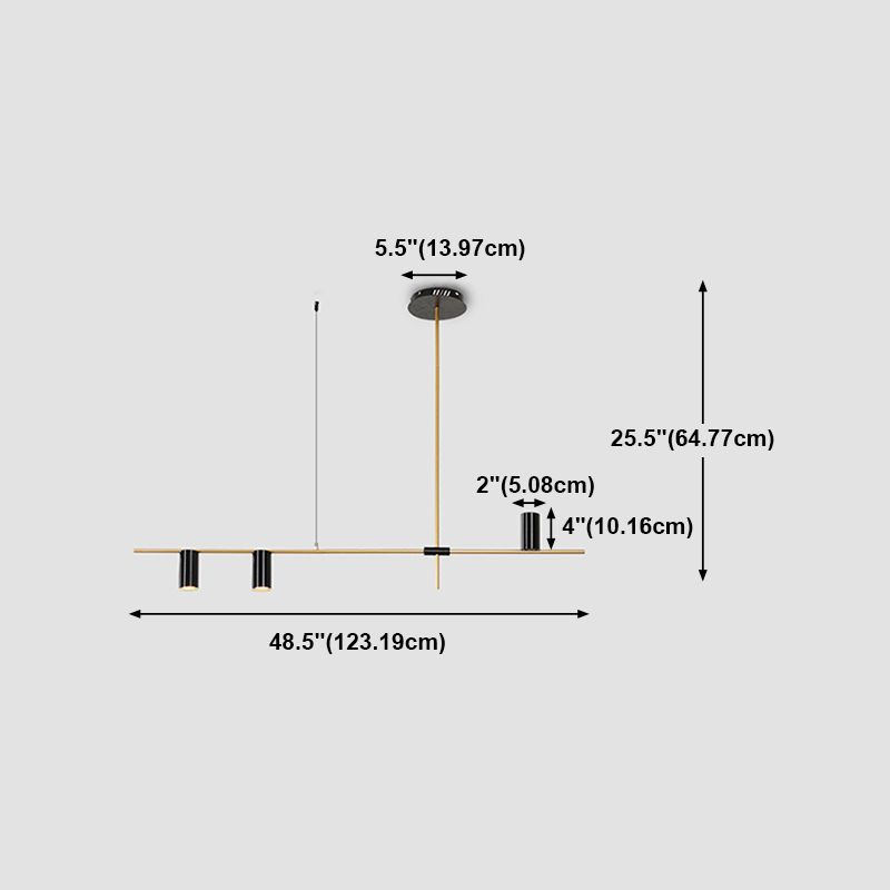 Moderne stijl cilinder eiland verlichtingsarmaturen metalen hanglamp armaturen