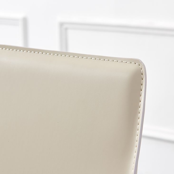 Modern Style Leather Dining Chair Armless Metal Side Chair for Home Use