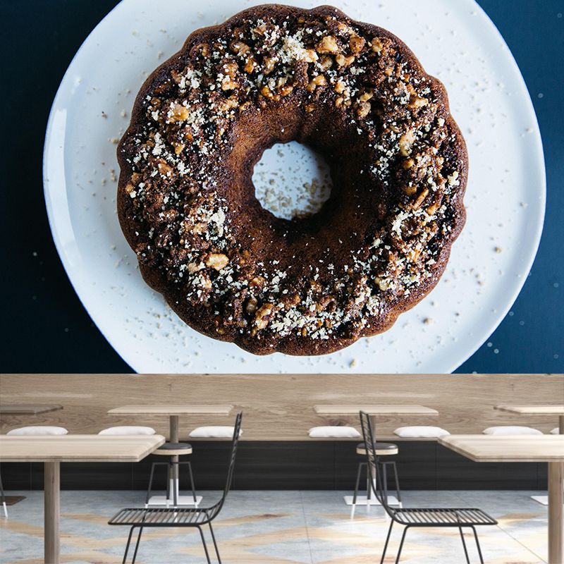 Contemporary Donut Wall Mural Environment Friendly Wallpaper for Cake Shop