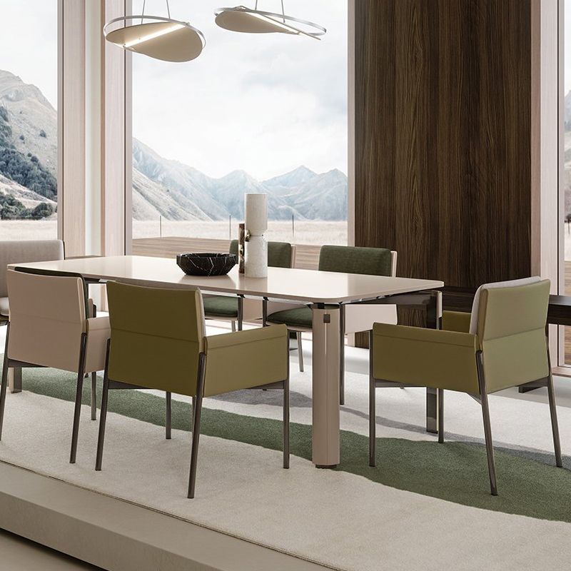 Modern Style Linen Dining Room Chair Arm Metal Side Chair for Home Use