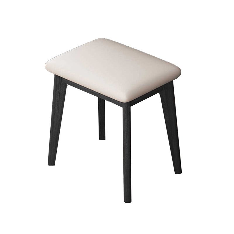 Modern Corner Vanity Table Stool and Mirror Set Glass Top 4-Drawer Dresser