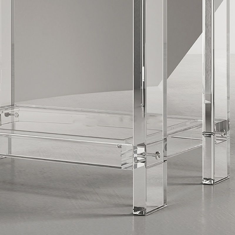 Contemporary Open Back Standard Bookshelf Acrylic Bookcase with Shelves