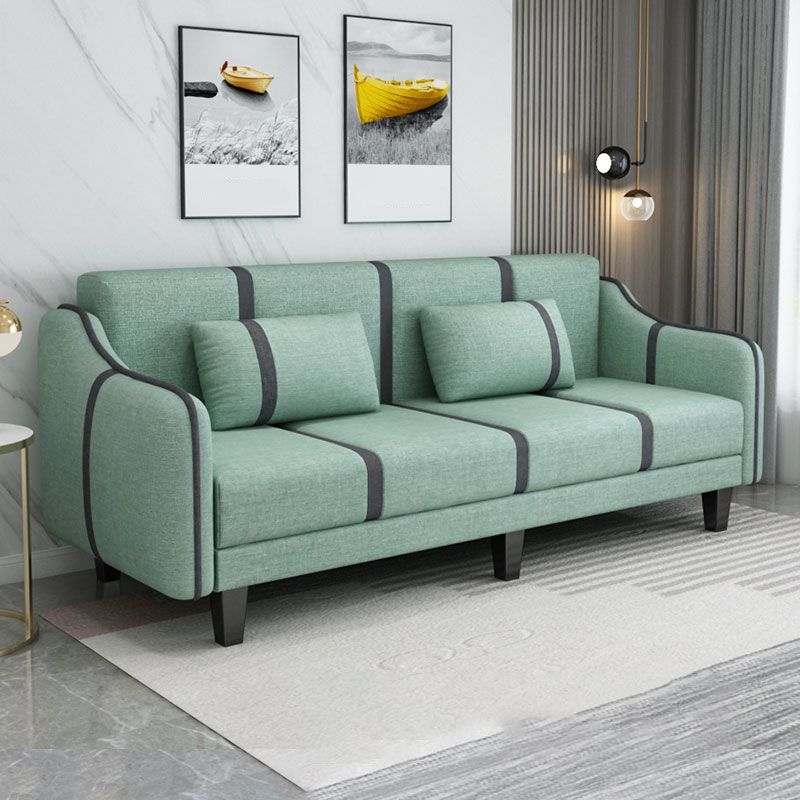 Contemporary Pillows Convertible Sloped Arm Stationary Seating