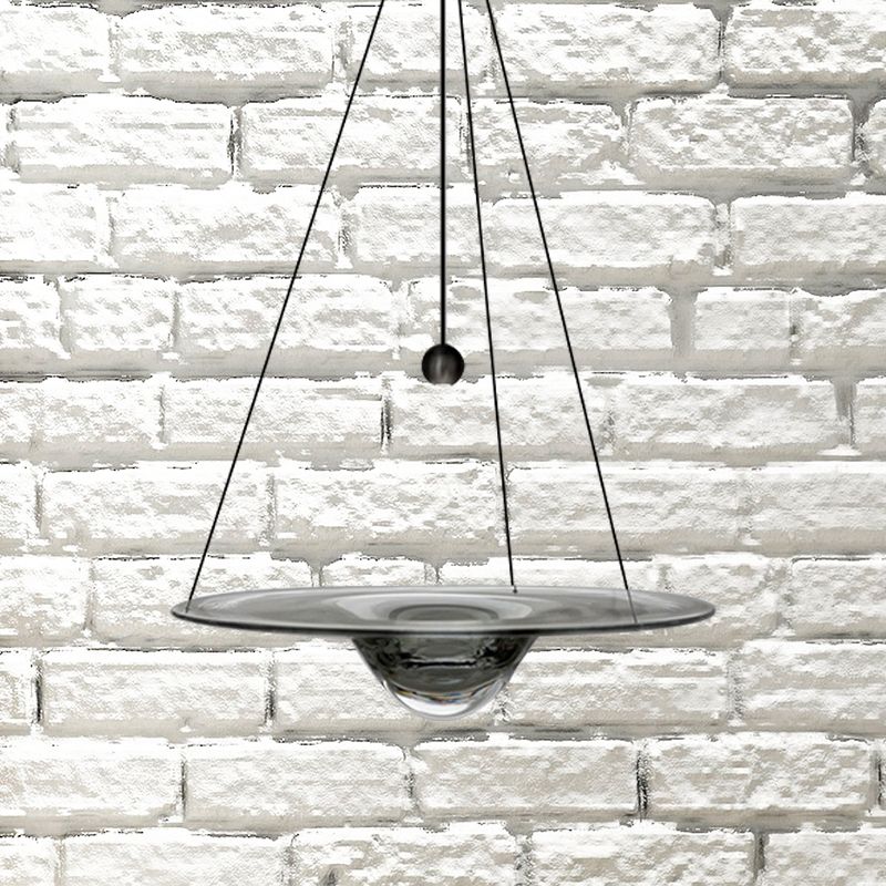 Luz de colgante colgante de sombrero Contemporáneo Clear Glass 1 Cabeza de comedor Luz de suspensión