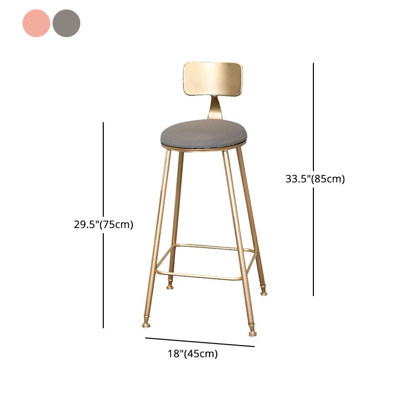 Taburete de bar con tapicería glamorosa taburete de barra con patas de hierro y espalda baja, cojín