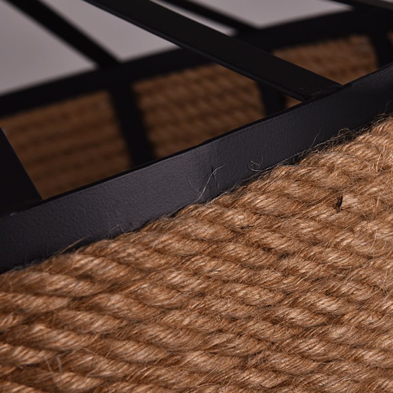 Trommelmetaal hanglamp industrieel 1 licht touw hangende lamp in zwart