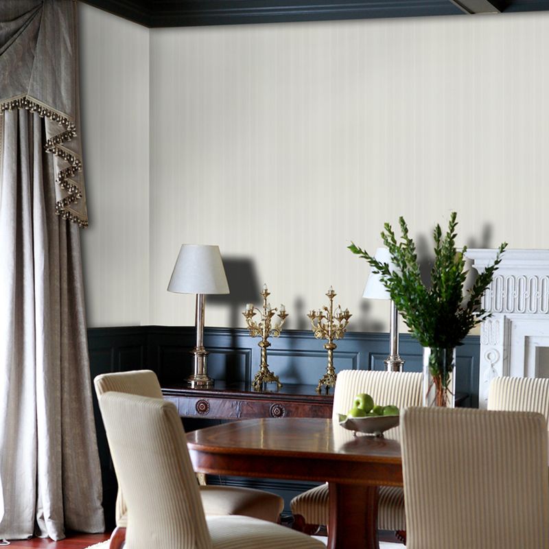 Pastel Color Ticking Stripe Wallpaper Waterproof Modern Dining Room Wall Covering