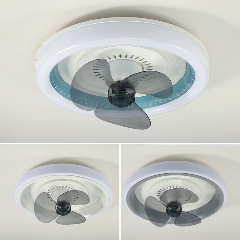 Circle Metal Ceiling Fan Lamp Minimalist LED Ceiling Mounted Light