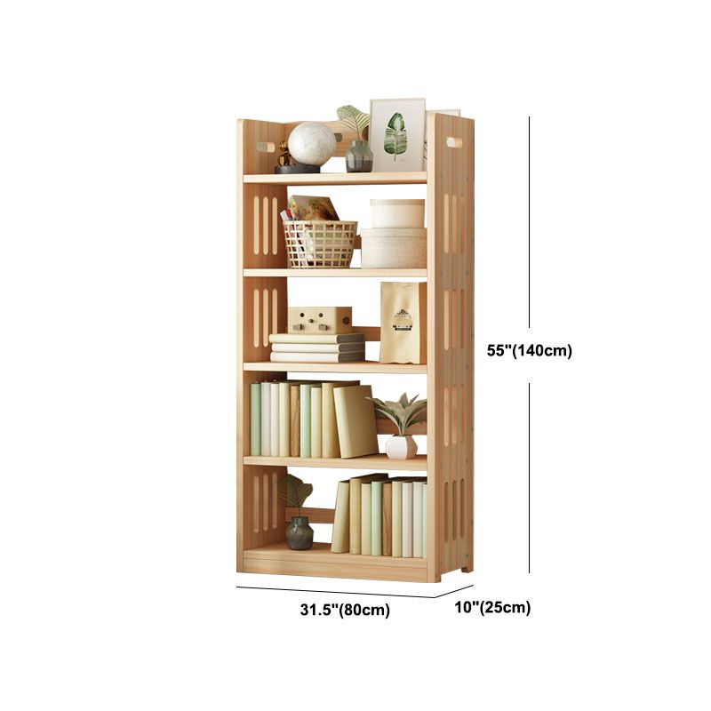 Modern Floor Brown Book Shelf Woodend Open Shelf Bookcase for Home