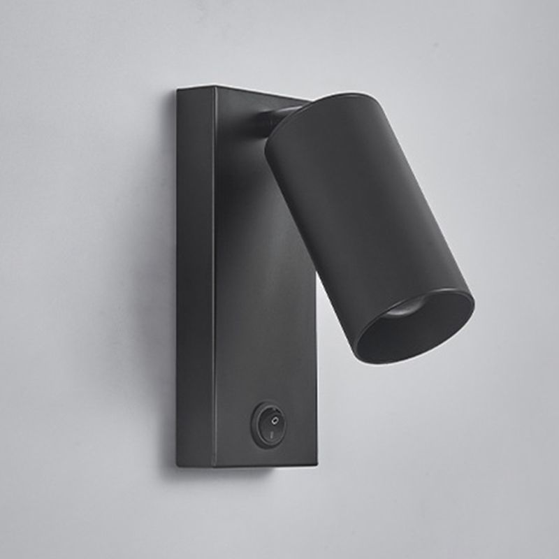 Modern Style Cylinder Shade Wall Sconce Metal 1 Light Sconces for Bedroom
