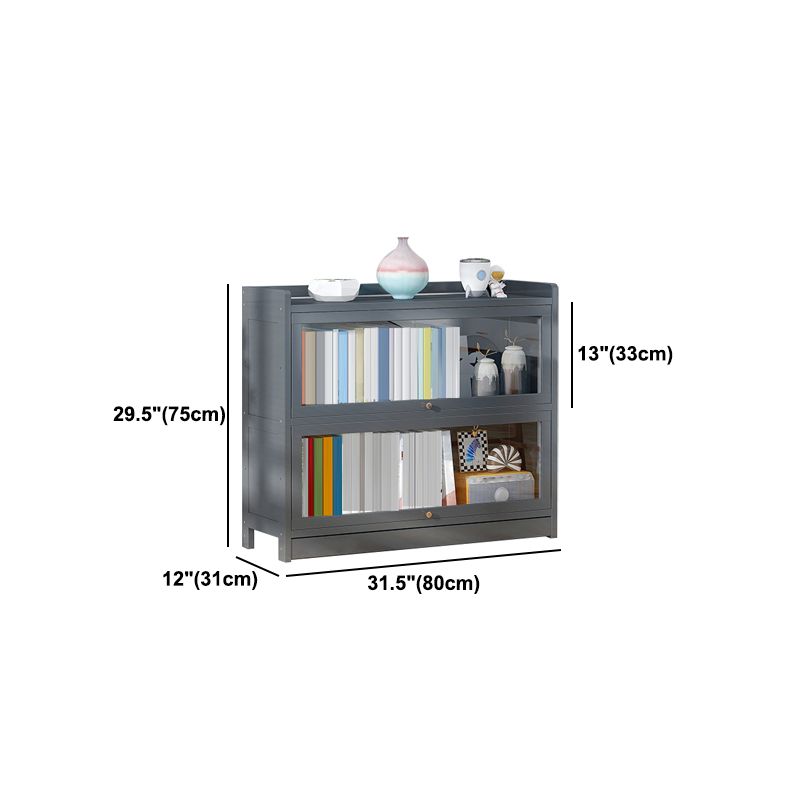 Modern Wooden Bookcase Rectangular 12.2"W Bookshelf in Dark Taupe