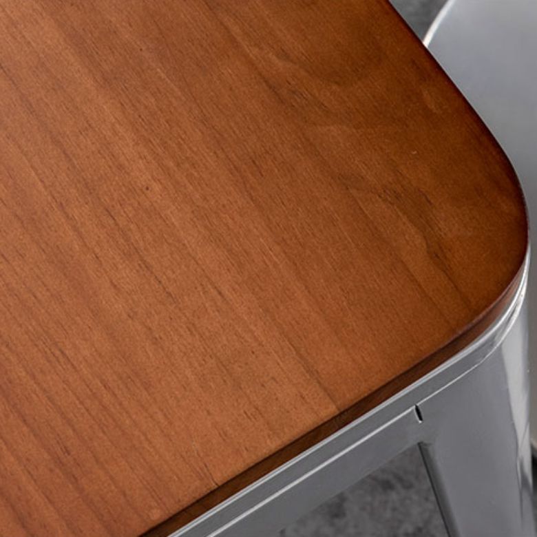 Slat Back Kitchen Dining Chairs Silver Arm Chairs with Metal Base