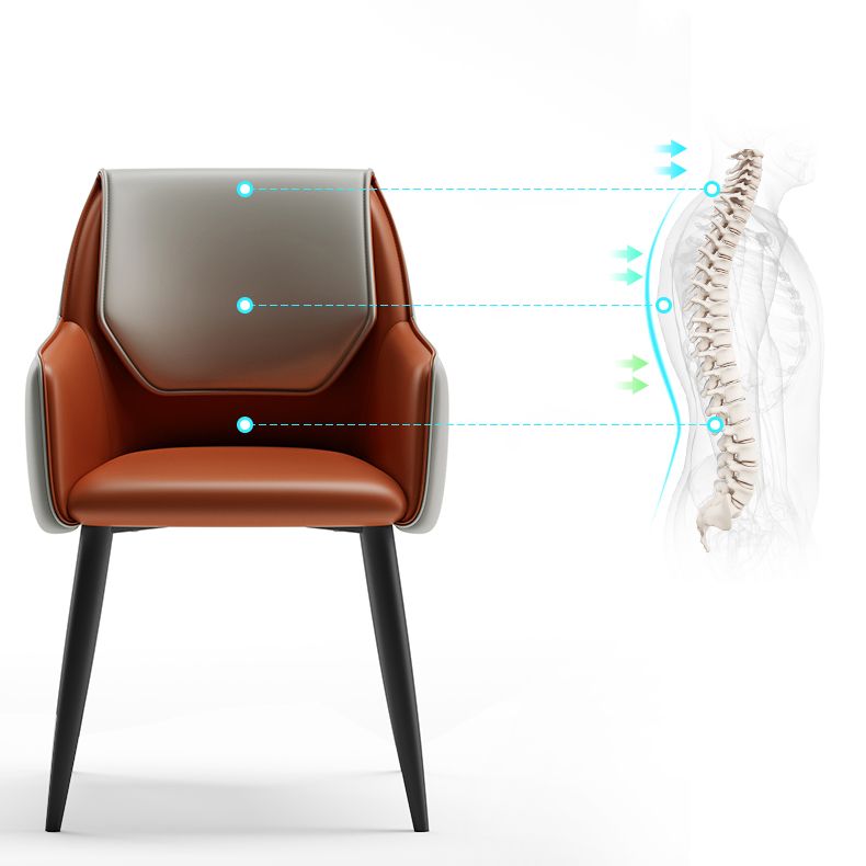 Sillas laterales tapizadas de cuero contemporáneas del comedor del metal de los sillones para el uso en el hogar