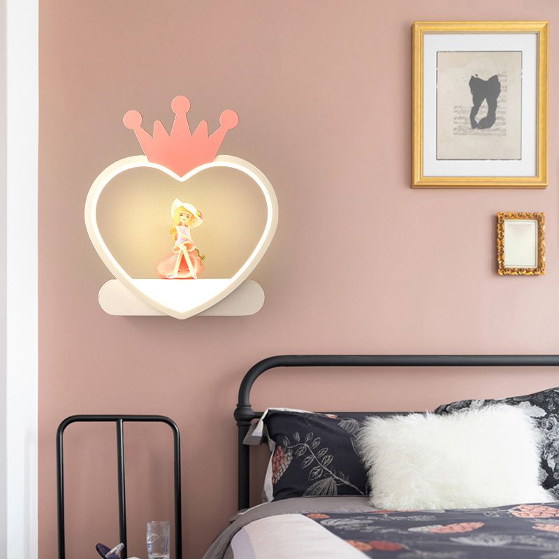 Nordic Style Heart Wall Mount Lighting Acrylic Wall Mounted Light Fixture for Bedroom