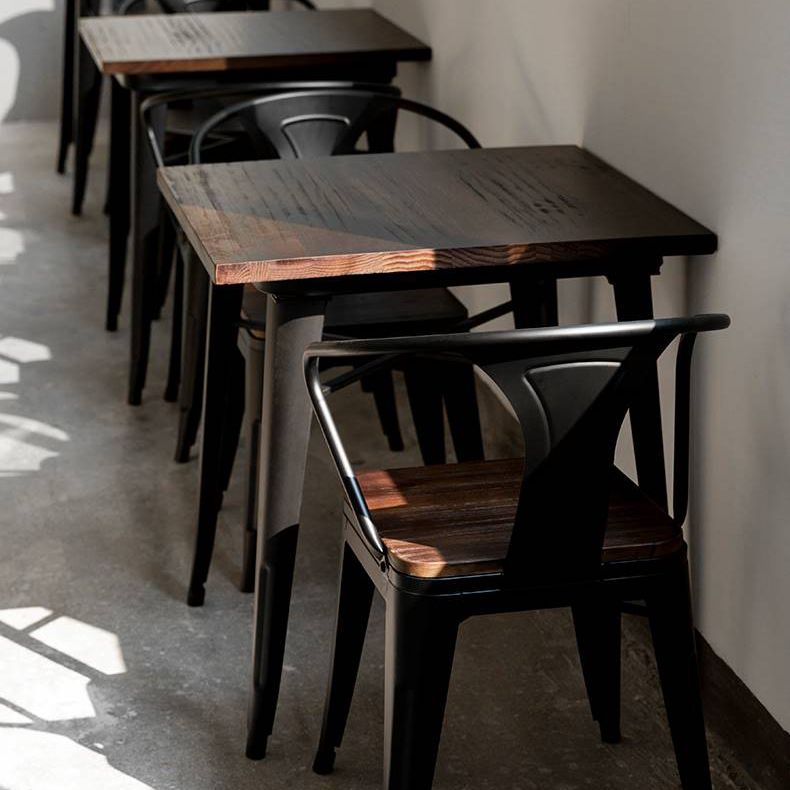 Industrial Solid Wood Furniture 1/4/5 Pcs Standard Height Dining Room Table Set