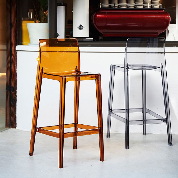 Contemporary Acrylic Counter Chair Low Back Indoor Bar Stools