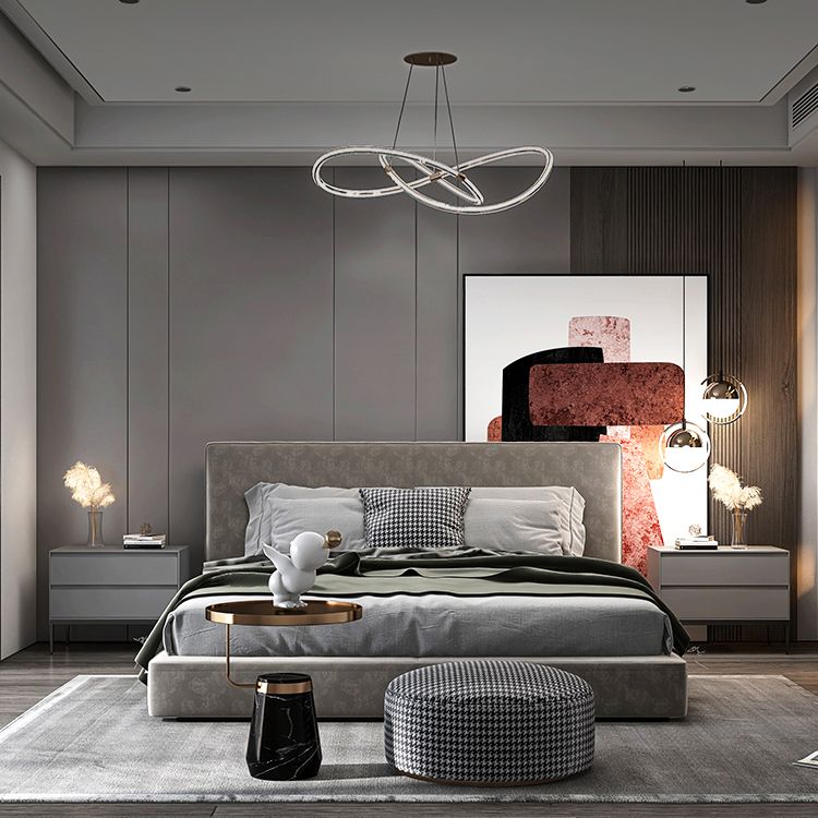 20" Tall 2 - Drawer Nightstand with Metal Legs Glam Night Table