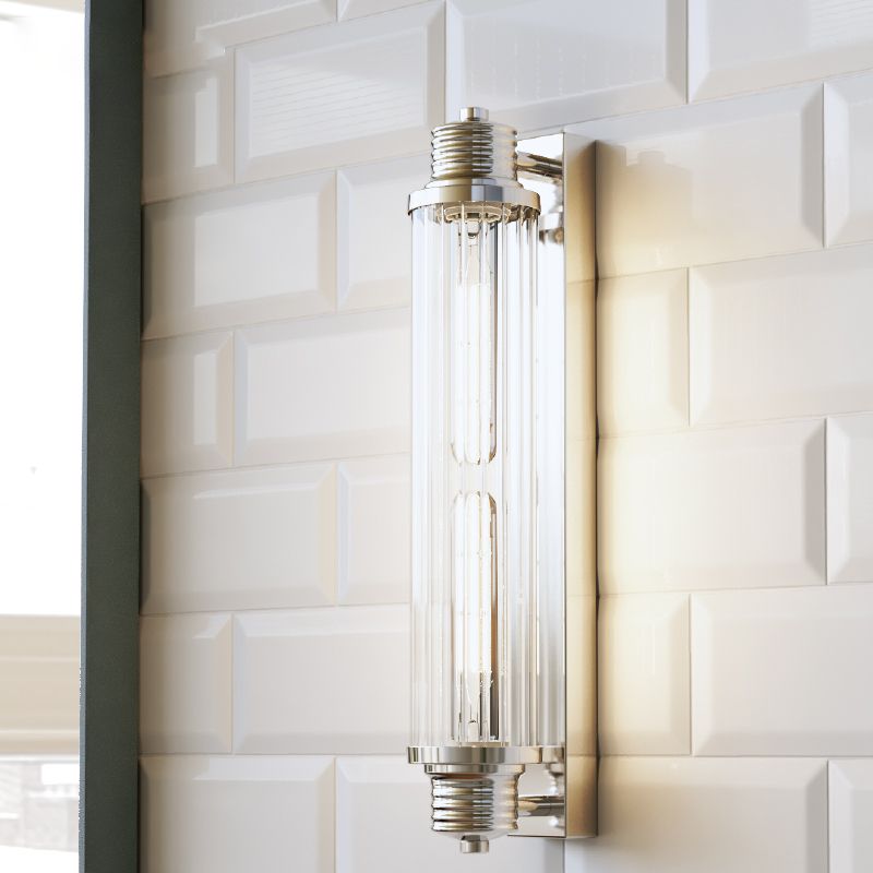 Cilindrische spoelmontage Wand SCONCE Moderne zilveren wand SCONCE Lichten met glazen schaduw