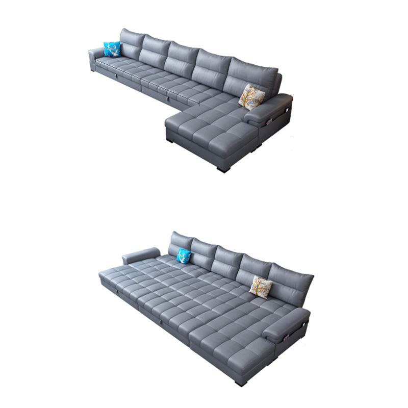 Tufted Back Faux Leather Stain-Resistant Furniture Sectionals