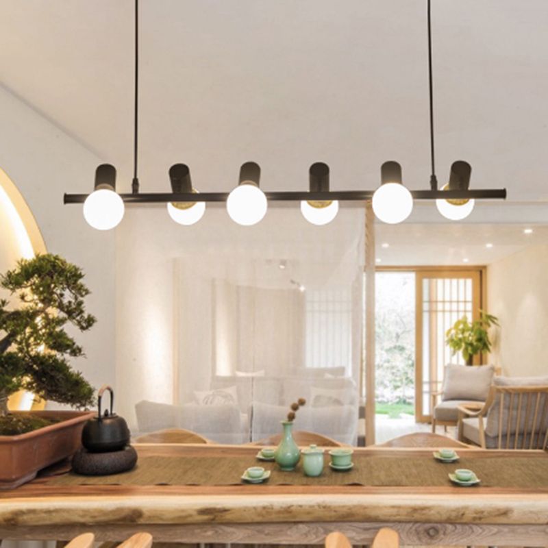 Modern Chandelier Bubble Island Lights Metal Island Ceiling Light in Black