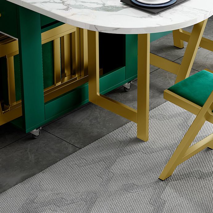 Mesa de comedor blanca ovalada de 59 pulgadas Simplicidad extensible para el comedor