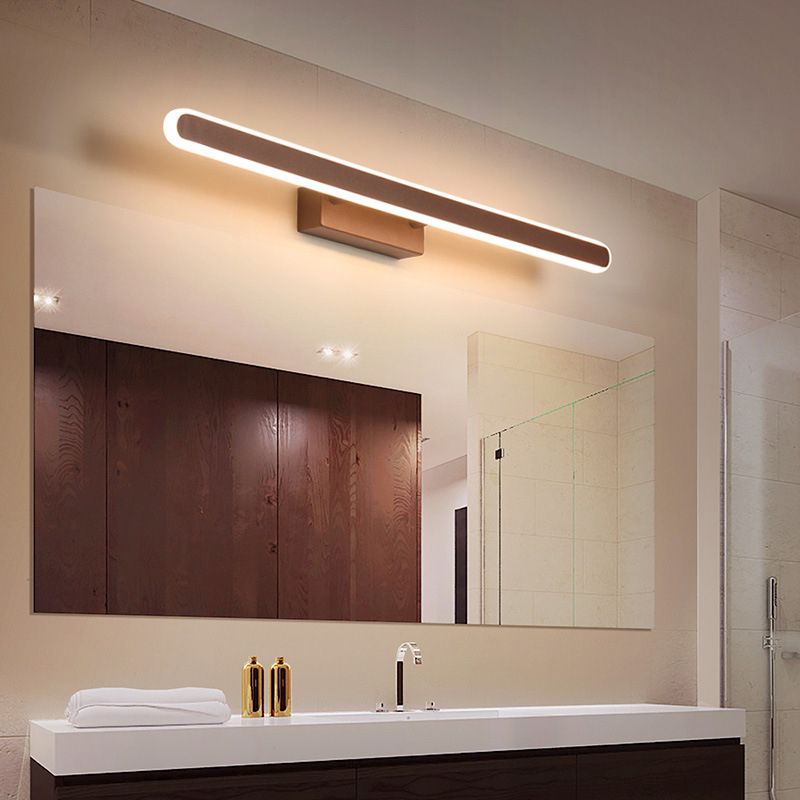 Linear Shape Wall Lighting Modern Style Metal 1 Lights Sconce Lamp for Shower Room