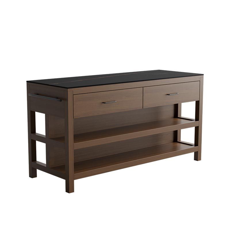 Modern Stationary Kitchen Island Table Sintered Stone Kitchen Island Table with Drawer