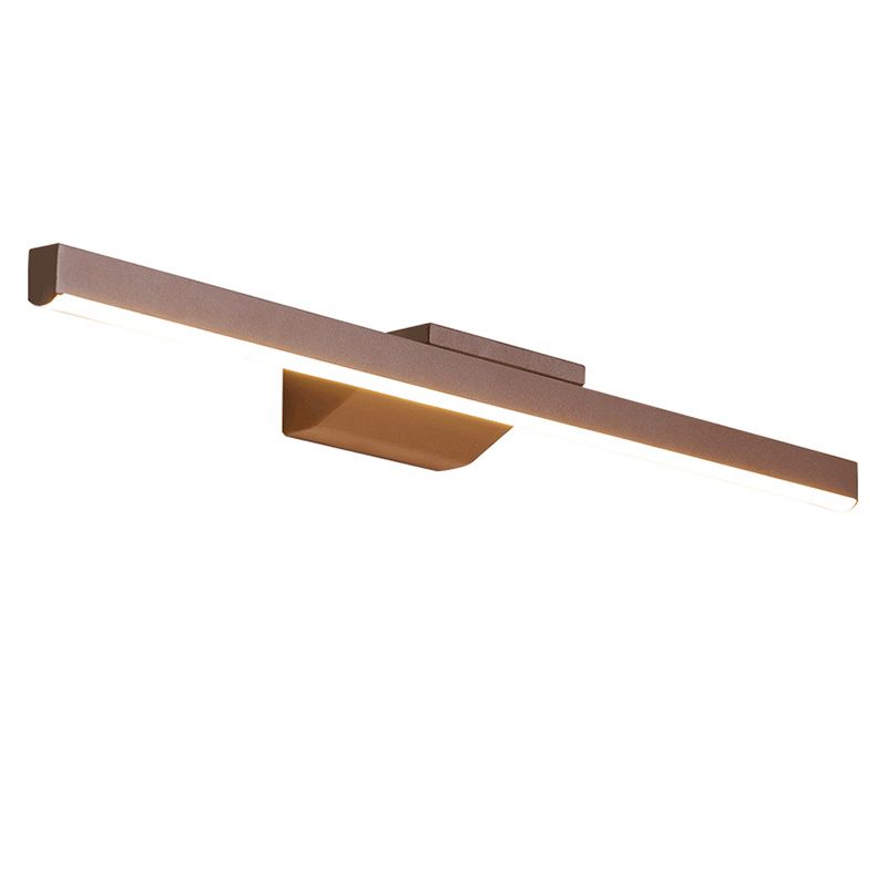 Straight Wall Sconce Lighting Simplicity Acrylic LED Bathroom Sconce Light Fixture in Coffee