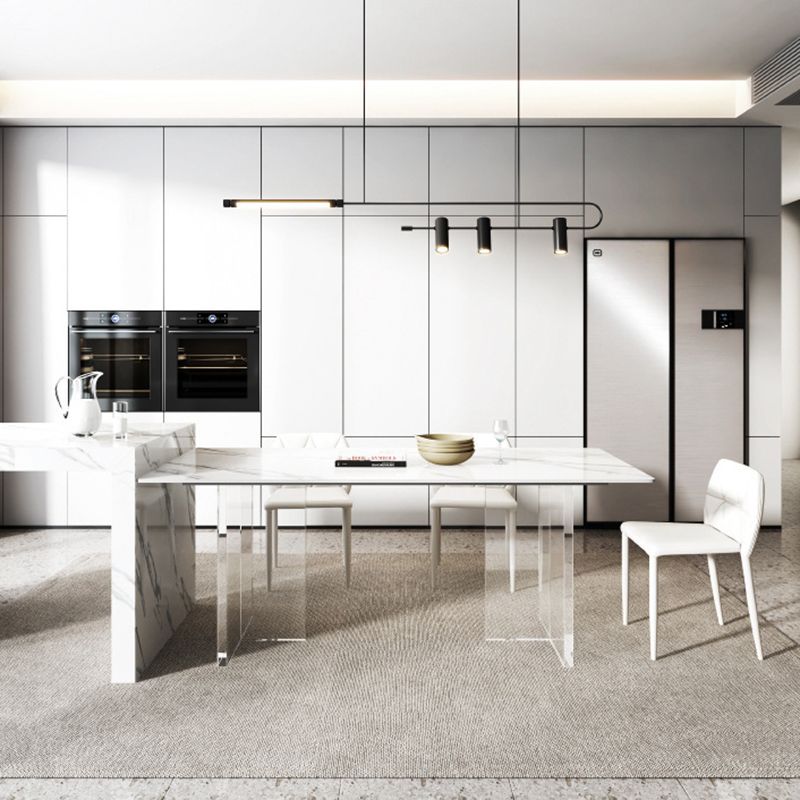 Modern Rectangle Sintered Stone Table Set 1/4/5/6/7/8 Pieces Dining Set