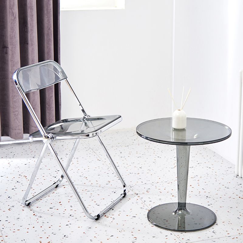 Chaise sans bras de salle à manger en plastique de style industriel, chaise de salle à manger simple à dossier ouvert