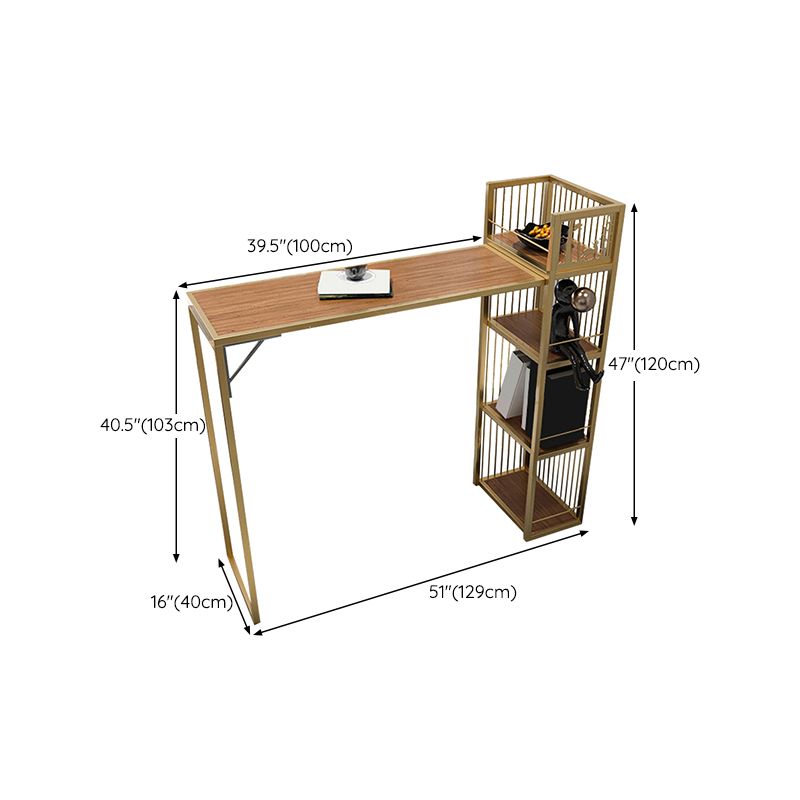 Contemporary Style Rectangle Bar Table Double Pedestal Bar Dining Table for Home