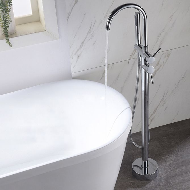 Modern Style Freestanding Bathtub Faucet Brass Floor Mounted Freestanding Faucet