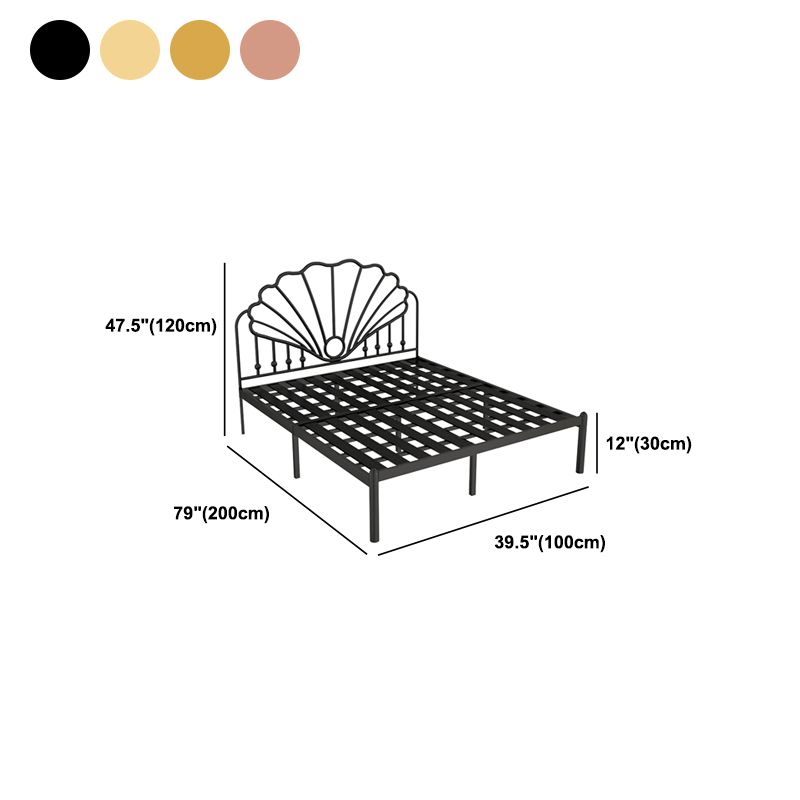Iron Bed Frame, Wire-Grid Bed Frame in Solid Color with Metal Legs